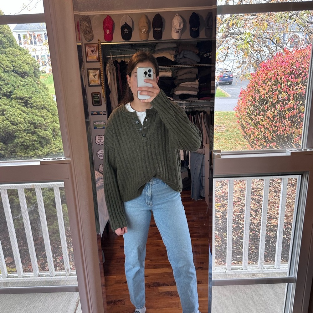 American Eagle Outfitters Dark Green Knit Top